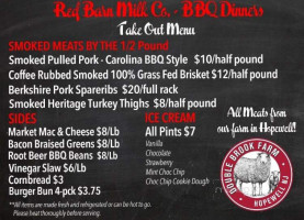 Red Barn Milk menu