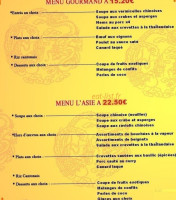 L'asie menu