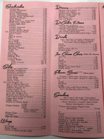 B F Dairy menu