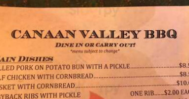 Canaan Valley Bbq food