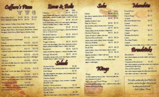 Coffaros' Pizza menu