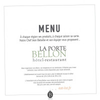 Hostellerie De La Porte Bellon menu