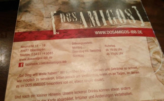 Dos Amigos menu