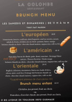 La Colombe menu