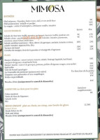 Mimosa Flow Palavas menu