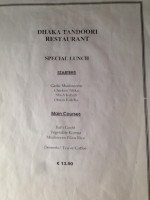 Dhaka menu