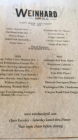 Weinhard Grill menu