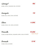 Pizza Chic menu