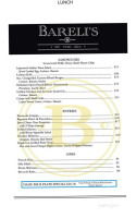 Bareli's By The Sea menu