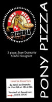 Pony Pizza menu