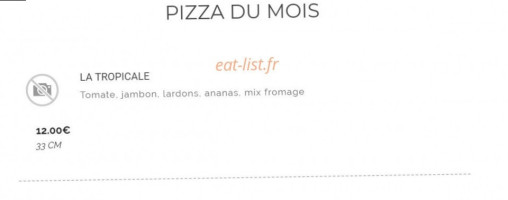 Le Moulin à Pizza menu