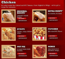 KFC menu