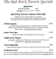 Red Brick Tavern menu