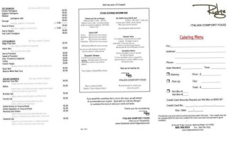 The Ridge Pizza menu