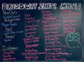 Broadway Scoops menu