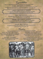 Pancho Villas Mexican menu