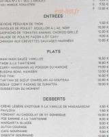 Mahi Mahi menu