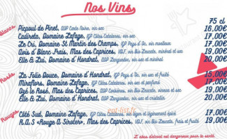 Le Petit Baigneur menu