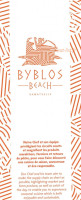 Byblos Beach Ramatuelle menu