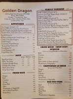 Golden Dragon menu