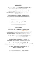 Auberge de la Brie menu