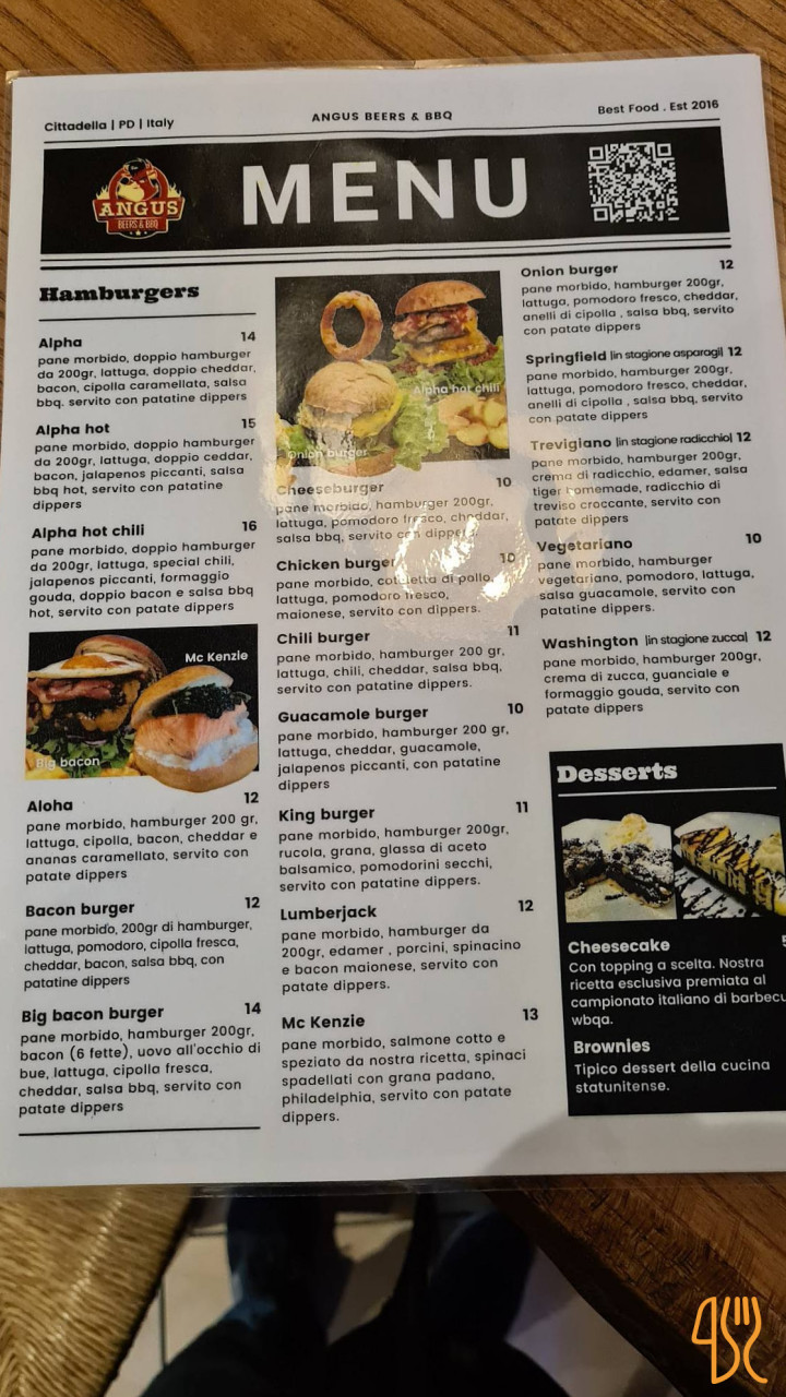 Angus Beers Bbq Speisekarte