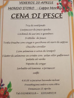 Mondo D'oro menu