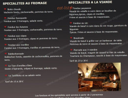 Les Autanes menu