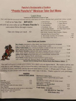 Pancho's Y Cantina menu