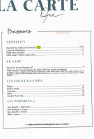 Opa menu