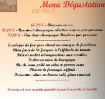 Auberge du Tourlourou menu