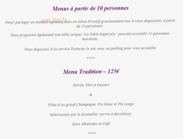 Auberge de l'Ile menu