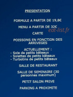 La Corne menu