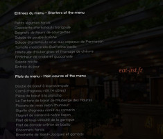 Auberge des Maures menu