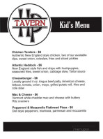 Hall Pass Tavern menu