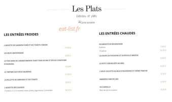 Brasserie Georges B menu