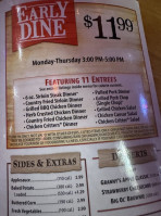 Texas Roadhouse menu