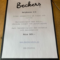 Beckers Kok menu