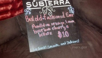 Subterra Kitchen Cellar menu