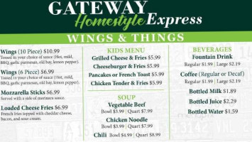 Gateway Travel menu