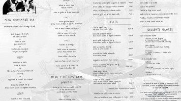 Le Bord du Lac menu