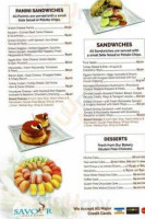 Savour Cafe Eatery menu