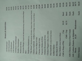 Northwood's menu