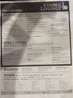 Found Lounge menu