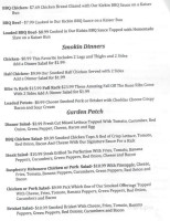 Applewood Bbq menu