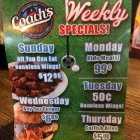 Coach's Neighborhood Grill food