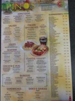 Pino's Pizza menu