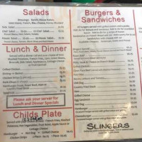 Slingers menu