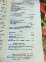 Pupusita Express menu