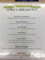 Coras Isle-end Deli menu